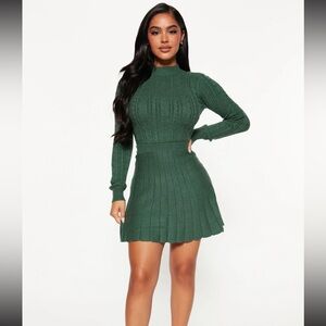 Fashion Nova Green Knit Dress